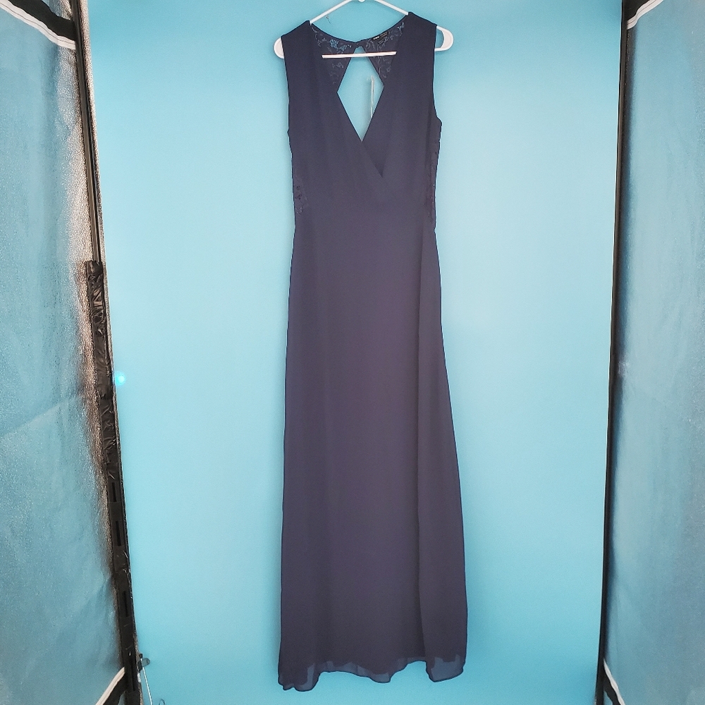 NEW TFNC London Maxi Dress Size 12 Lace Trim V-Neck